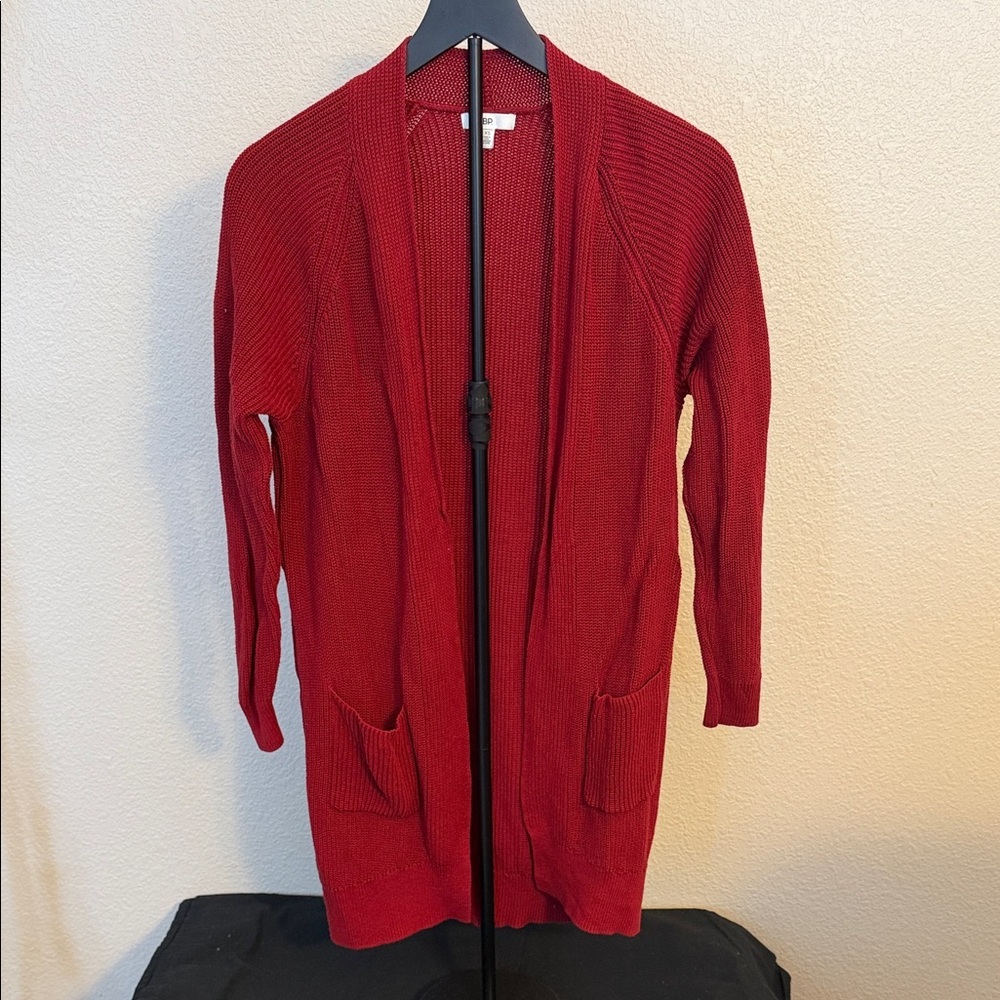 BP Red Open Front Cardigan Sweater
